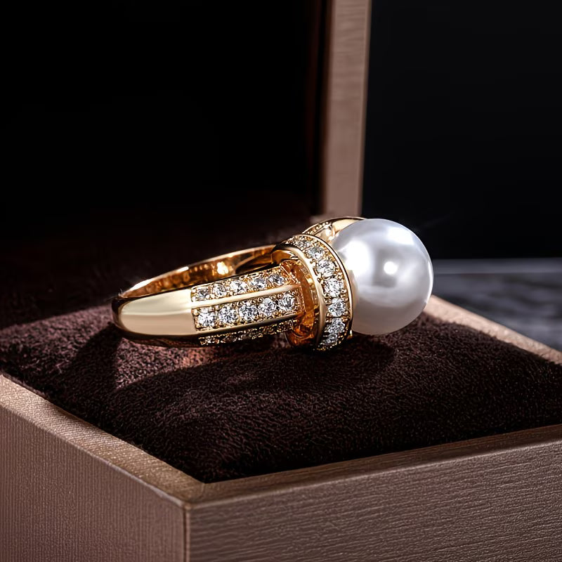The Crown Pearl Crystal Ring