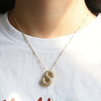 Bubble Letter Gold Initial Necklace
