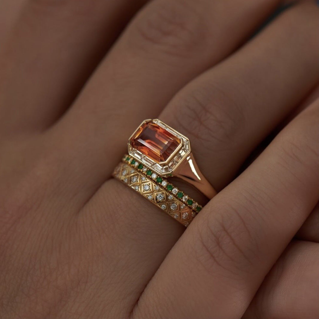 Golden Vintage Three Rings Set
