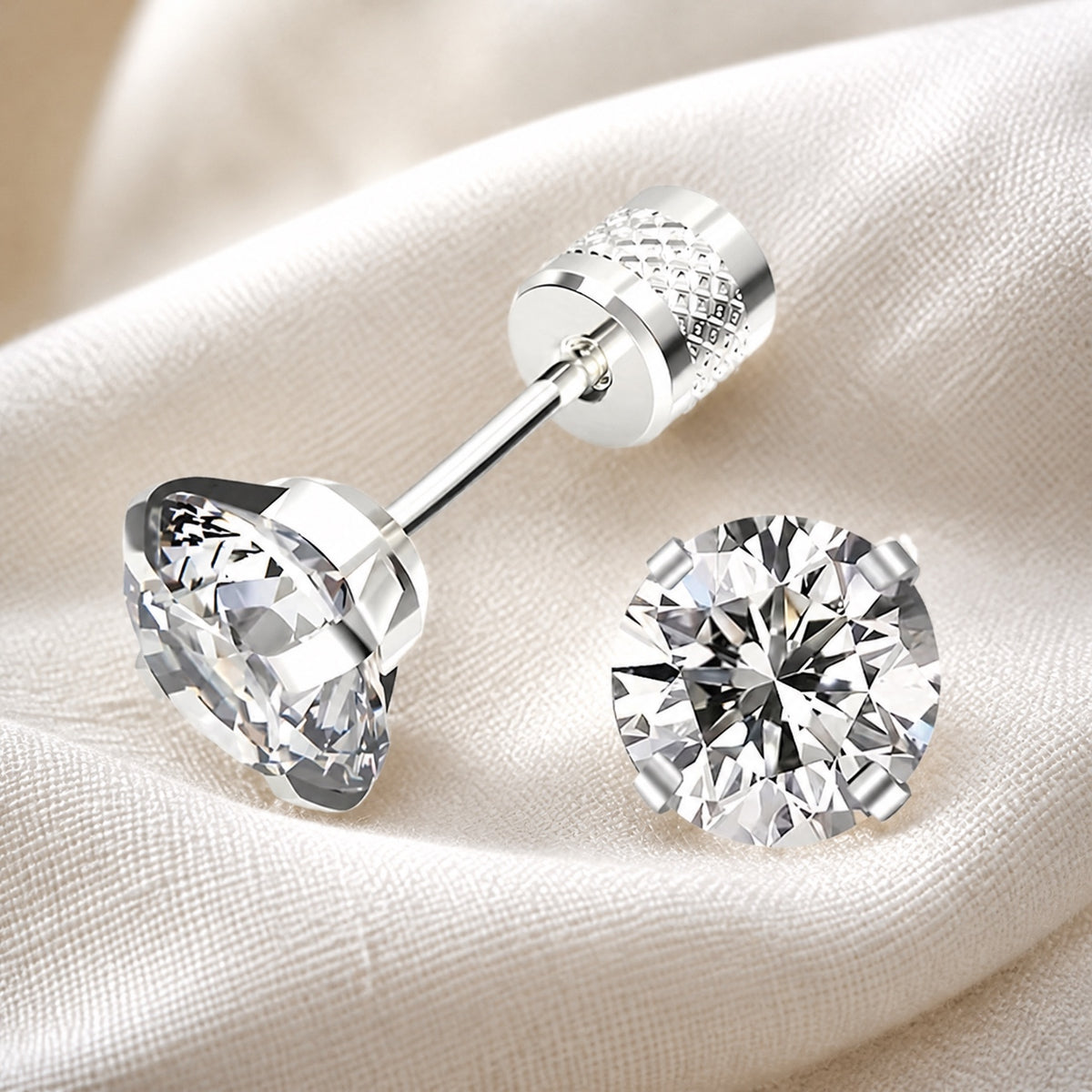 Exquisite White Zirconia Studs