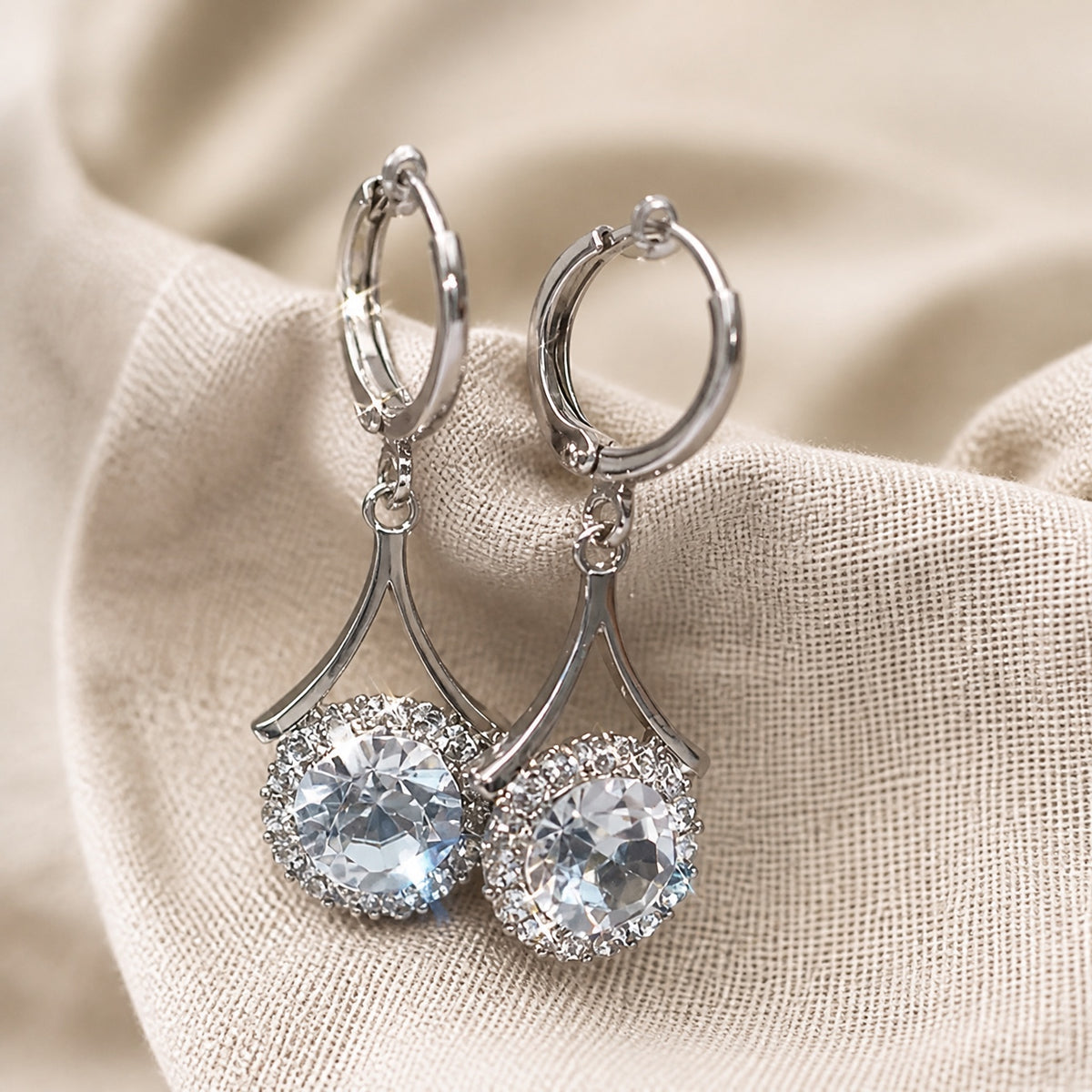 Refined Zirconia Pendant Earrings