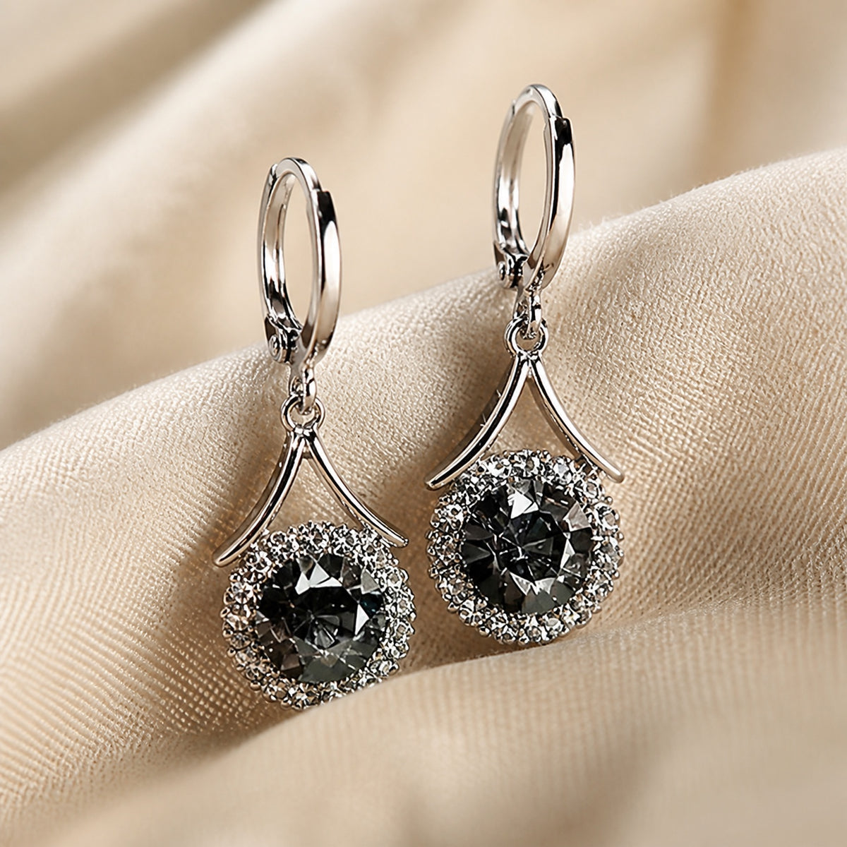Refined Zirconia Pendant Earrings