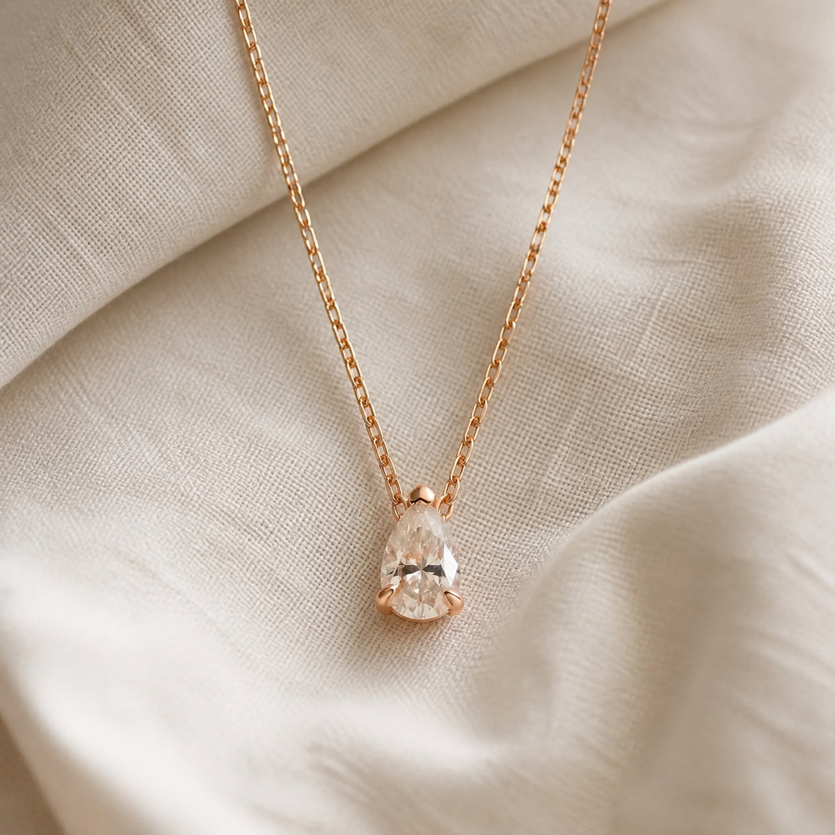 Iconic Pear Cut Pendant Necklace