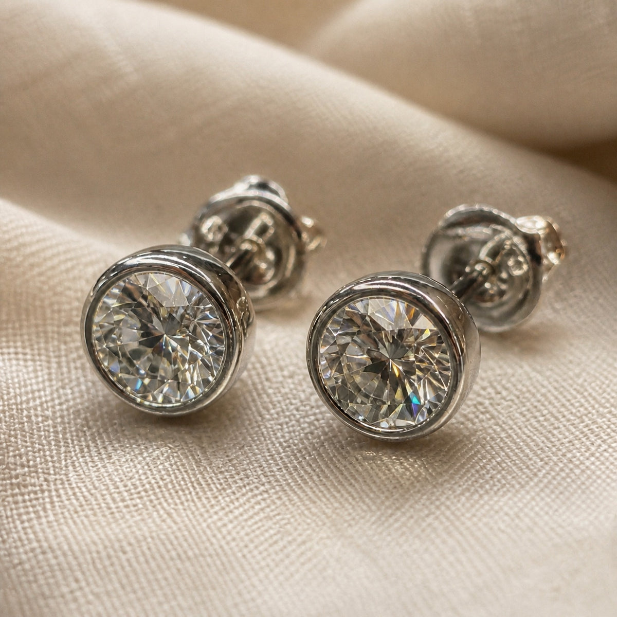 Luxe Round Cut Stud Earrings