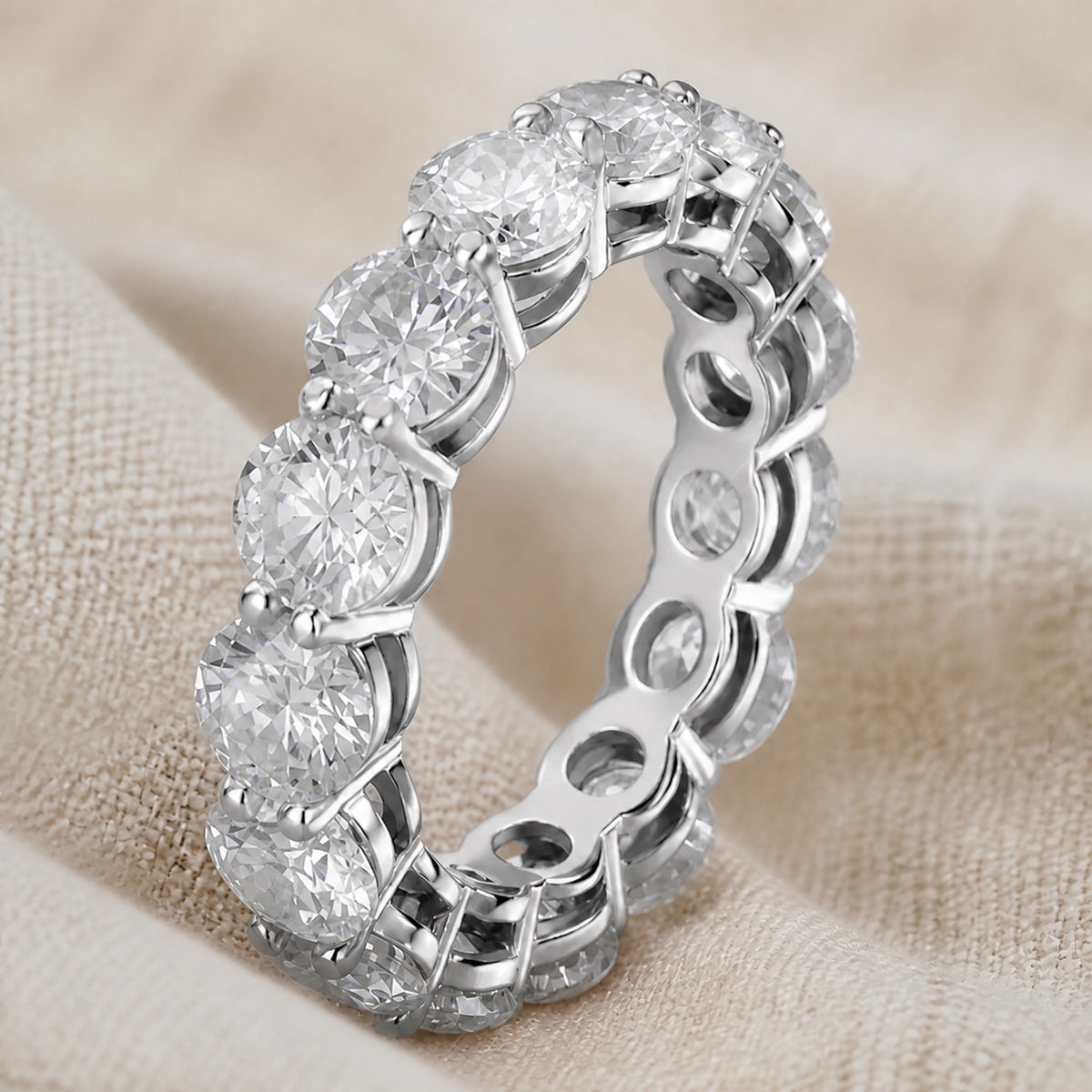 Minimalist Paved Solitaire Ring