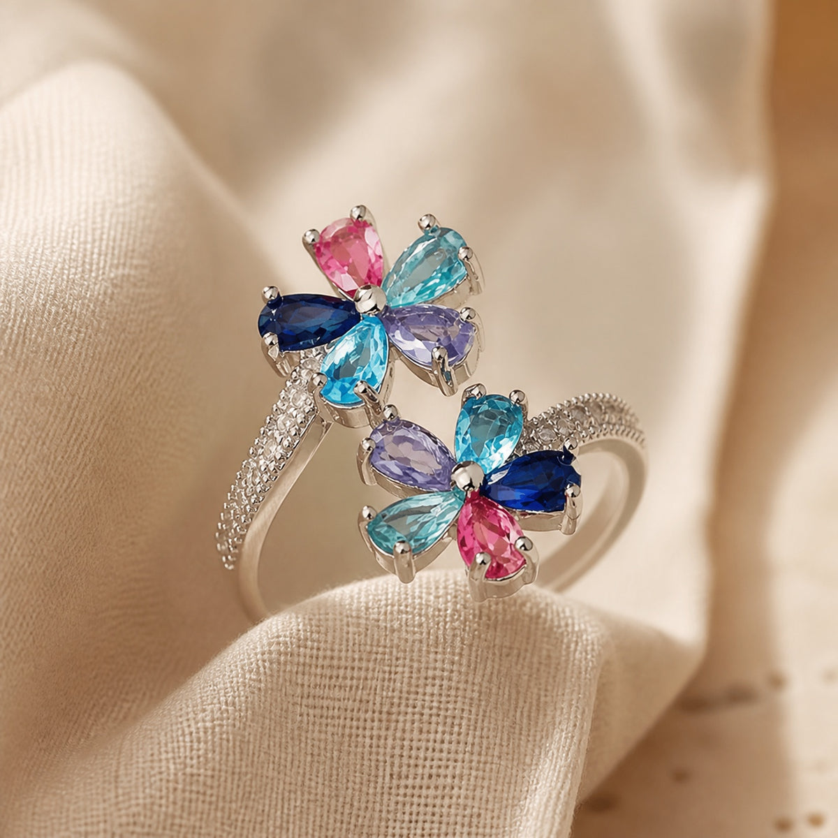 Blossom Colored Zirconia Ring