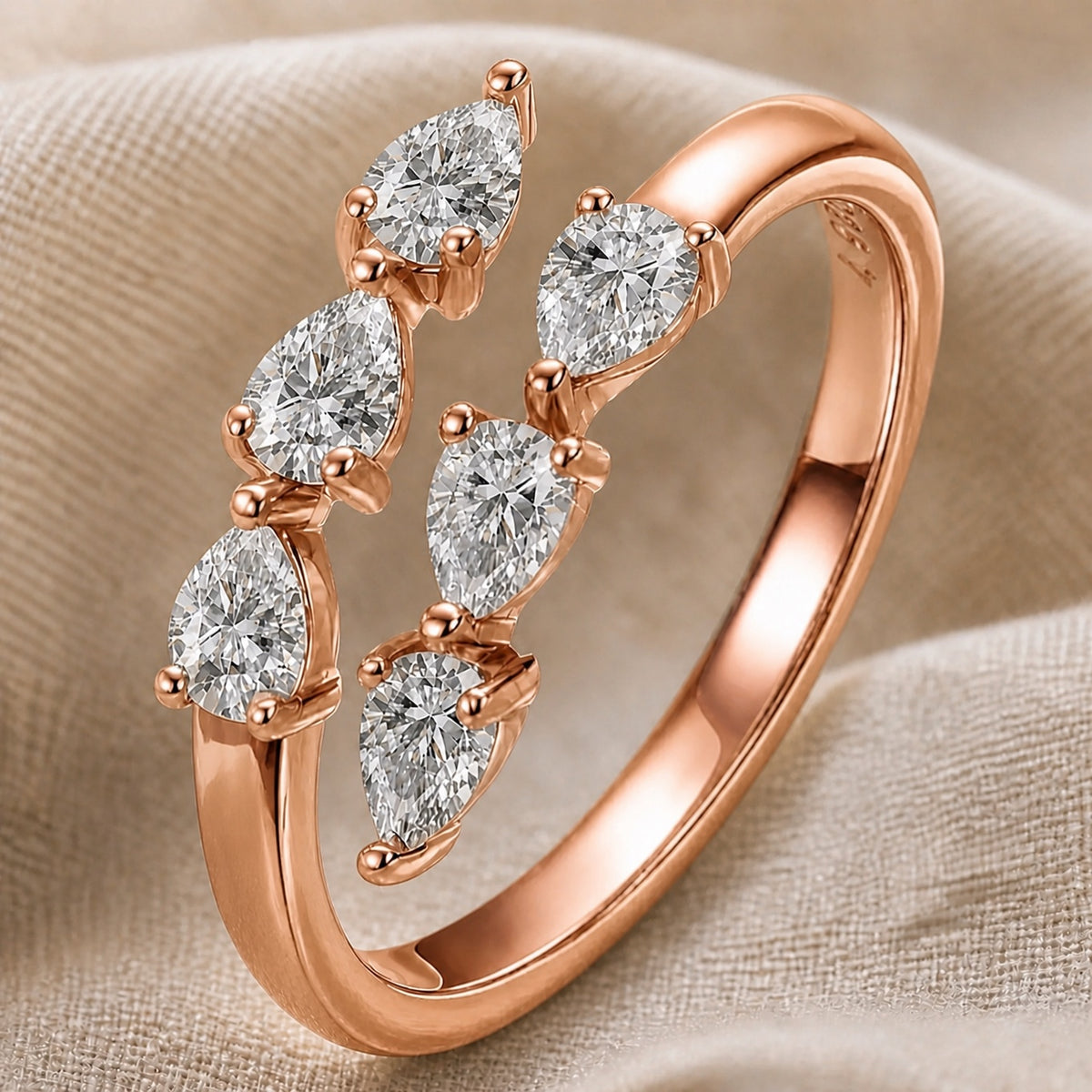 Pear Cluster Open Ring
