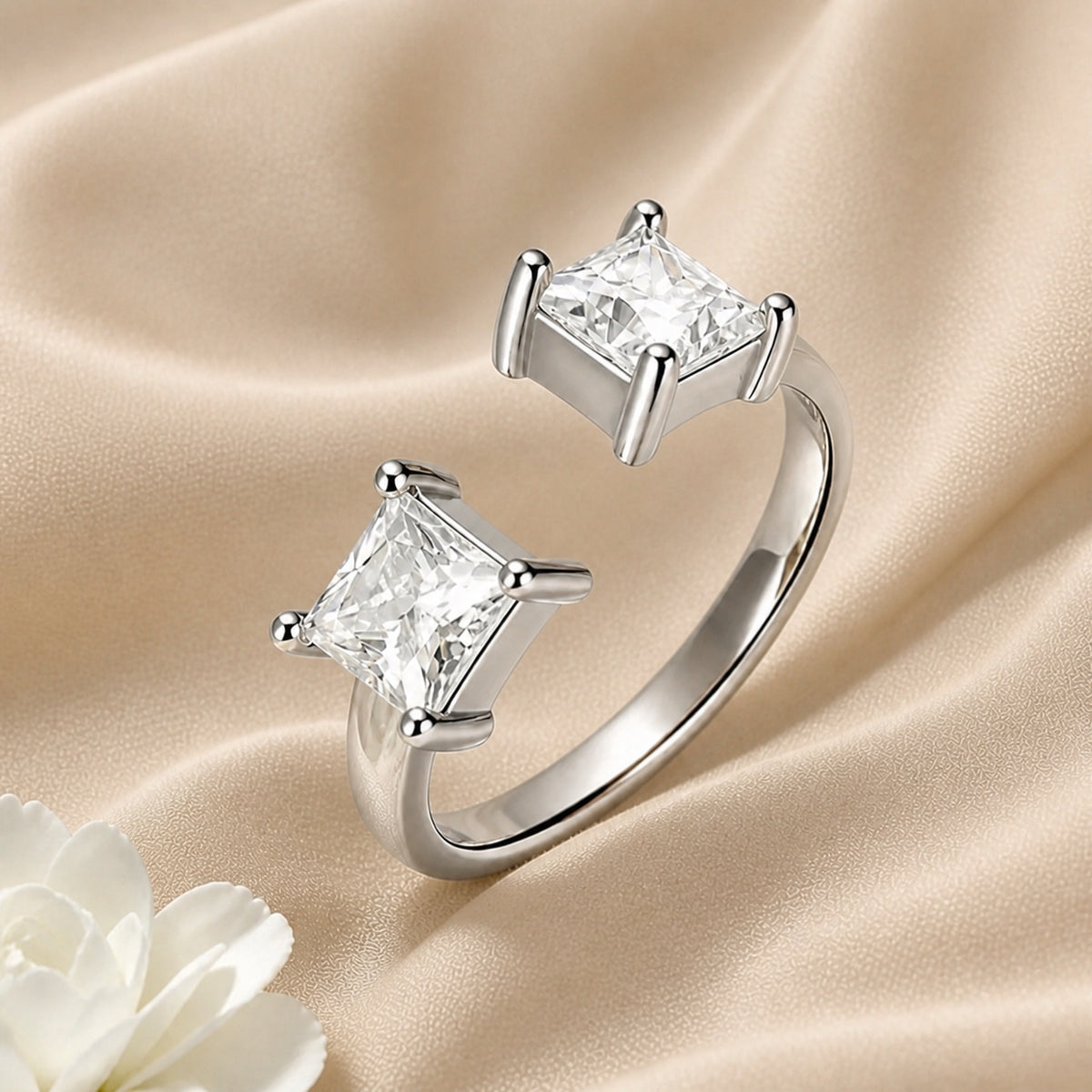 Graceful Dual Crystal Ring