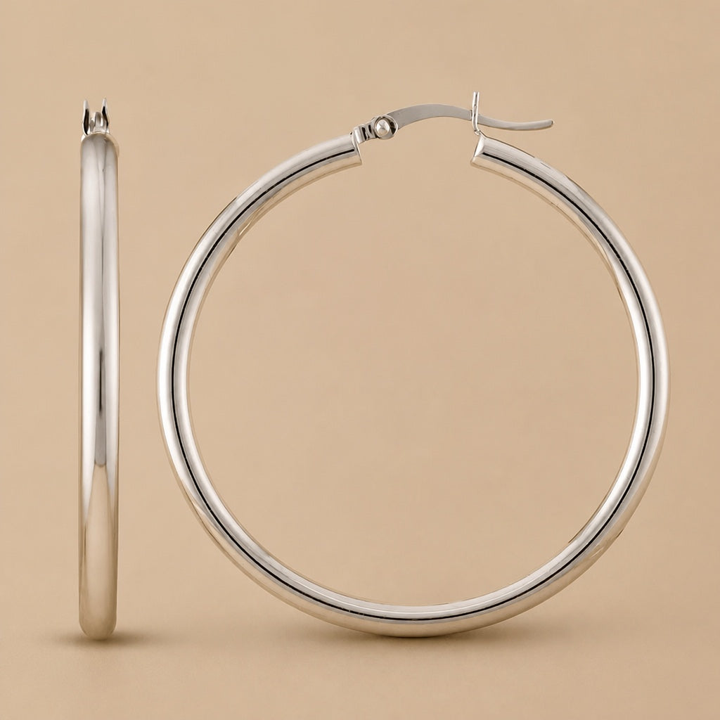 Serane White Gold Classic Earrings