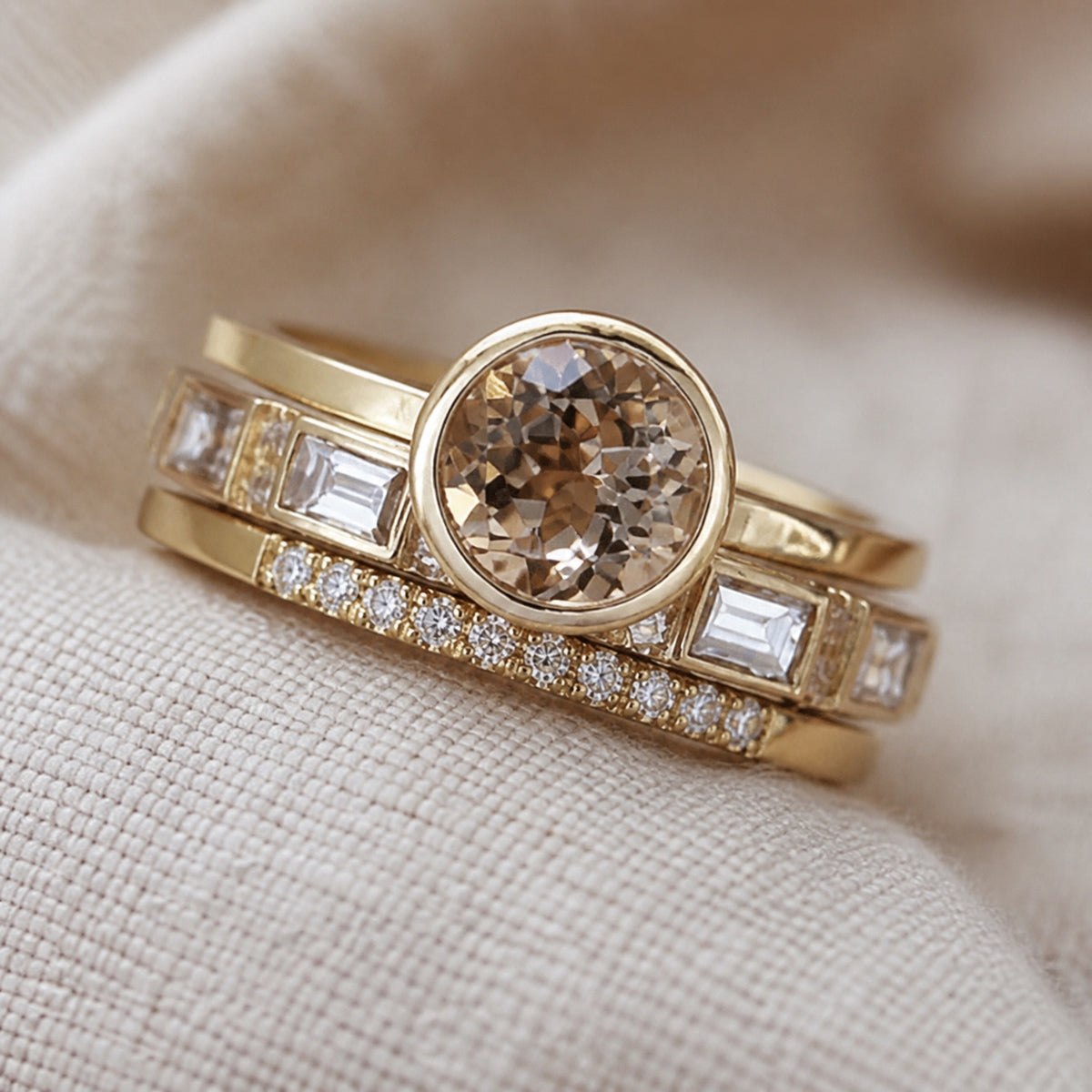 Iconic Inlaid Crystal Gold Ring