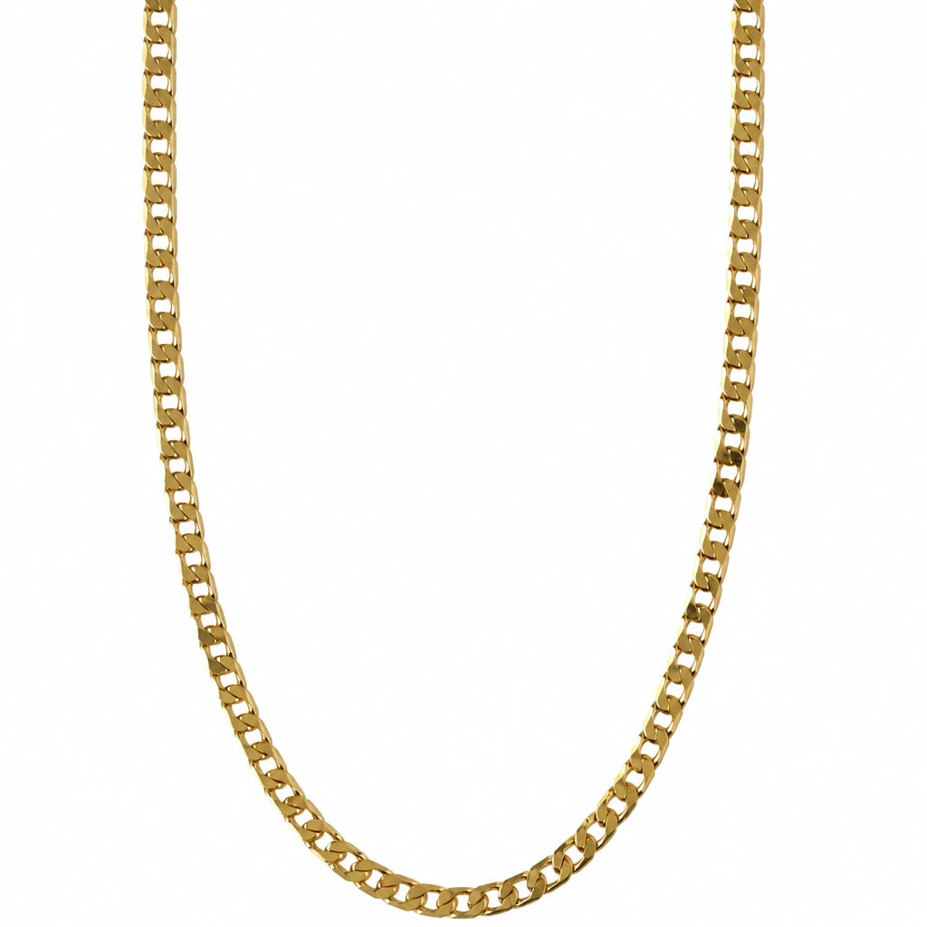 Flat Link White Gold Chain Necklace