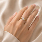 Vintage Gold Braided Zirconia Ring