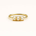 Triple Pearl Gold Ring