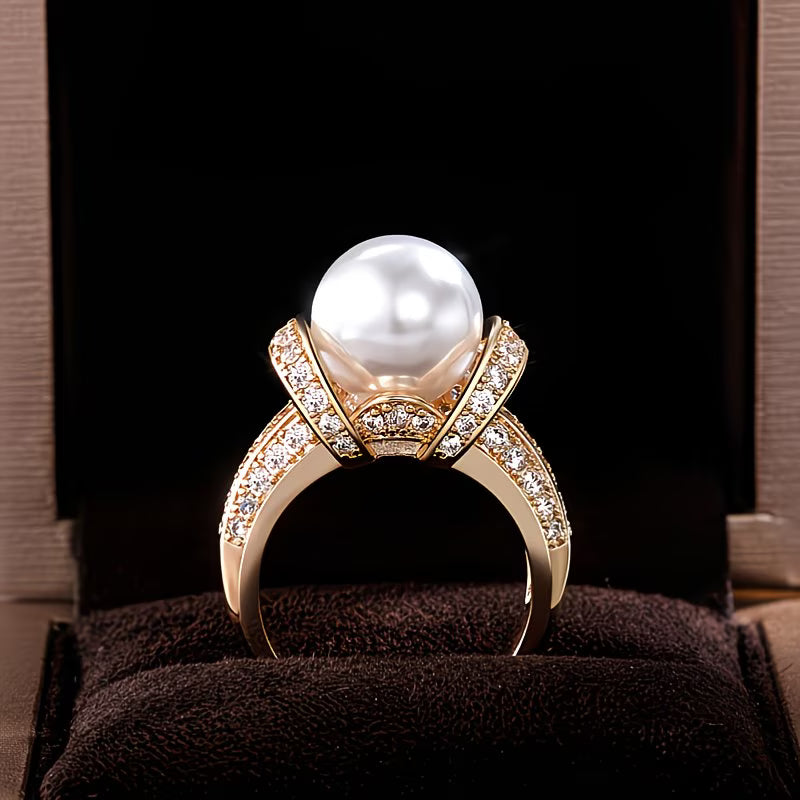 The Crown Pearl Crystal Ring