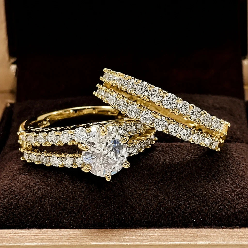 Eternal Radiance Gold Ring Set