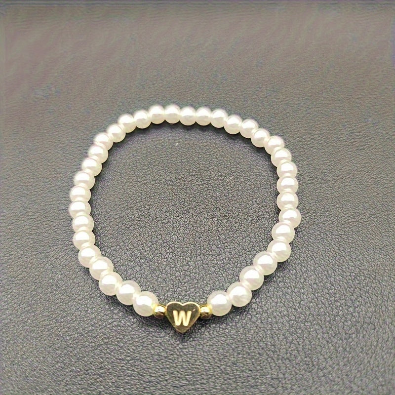 Chic A-Z Heart Initial Bracelet