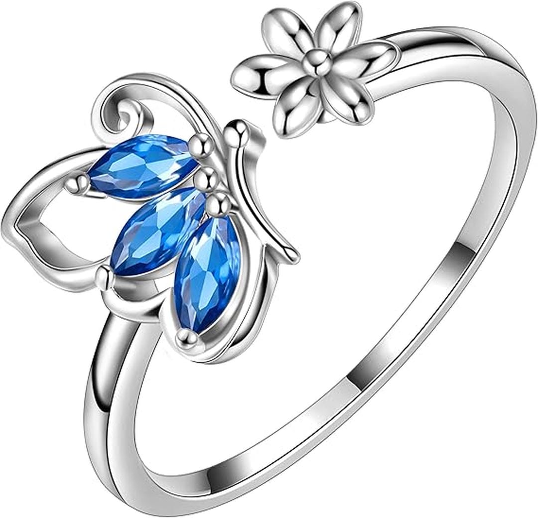 Sapphire Butterfly Ring