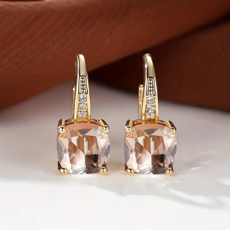Mystic Stone Gold Hoop Earrings