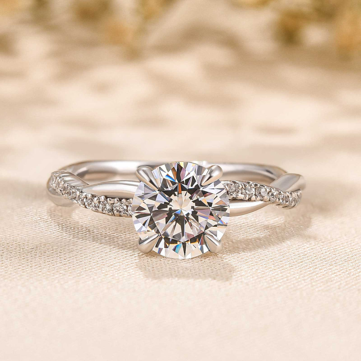 Radiant Crystal Gold Ring
