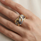 Ethereal Gold Blue Zirconia Ring