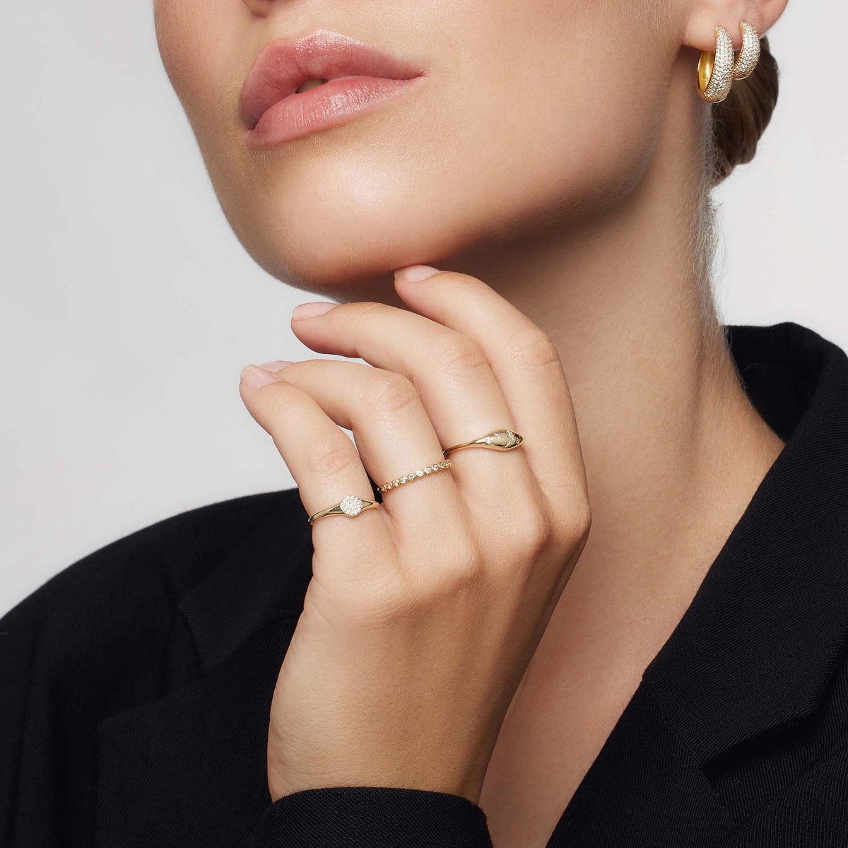 Diamond Dome Viintage Gold Ring