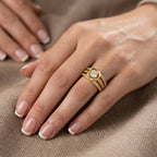 Infinity Gold Crystal Ring