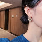 Heart Pearl Drop Earrings