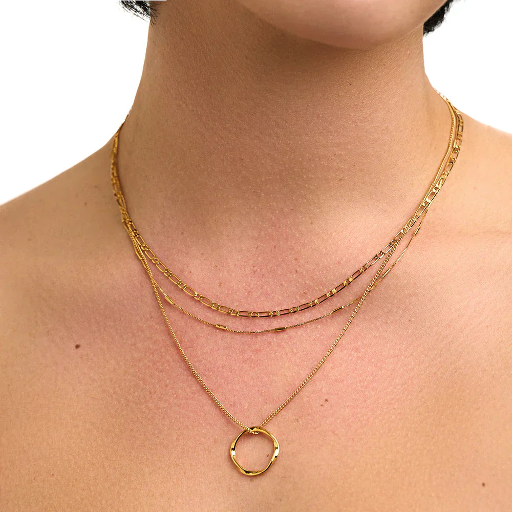 White Gold Three Row Necklace