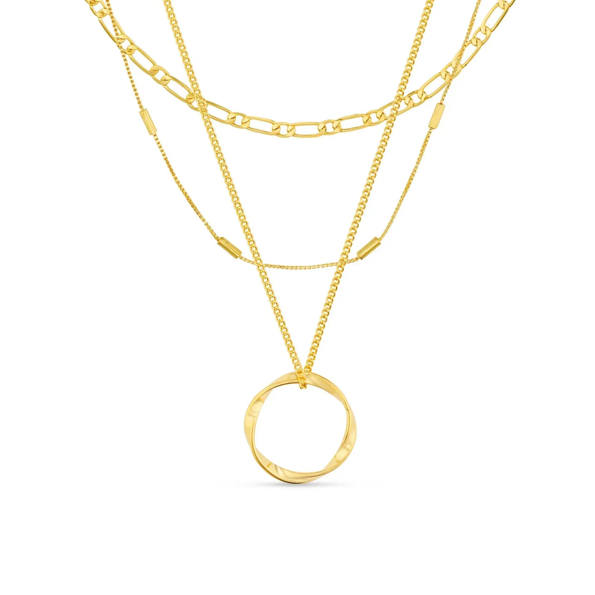 White Gold Three Row Necklace