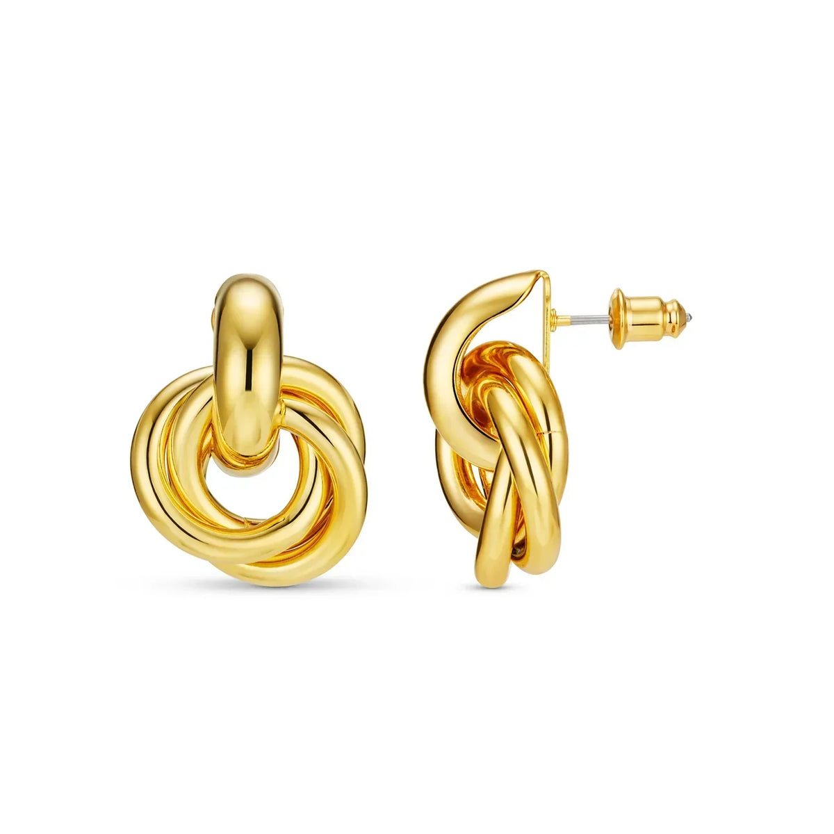 Statement Interlocking White Gold Earrings
