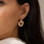 Statement Interlocking White Gold Earrings