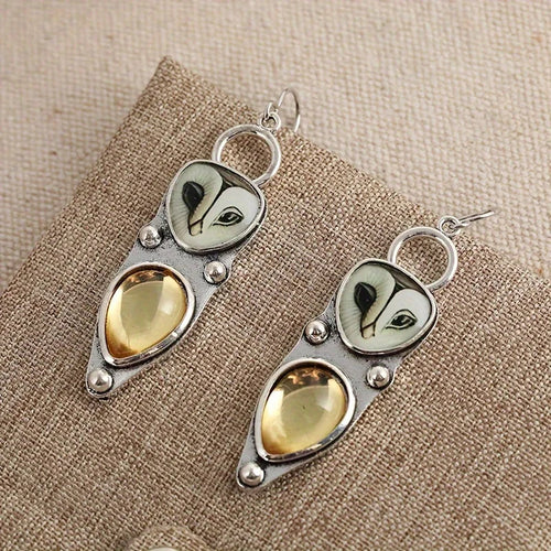 Boho Owl Drop Earrings