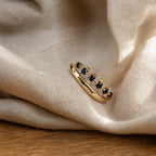 Sapphire and Zirconia Gold Ring
