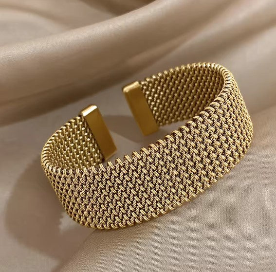 Timeless Braided Mesh Open Bracelet