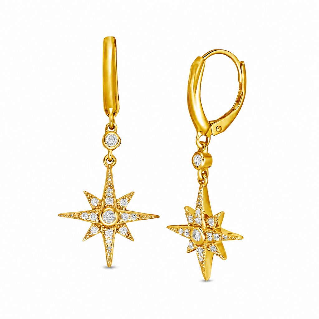 Vudu Star White Gold Earrings