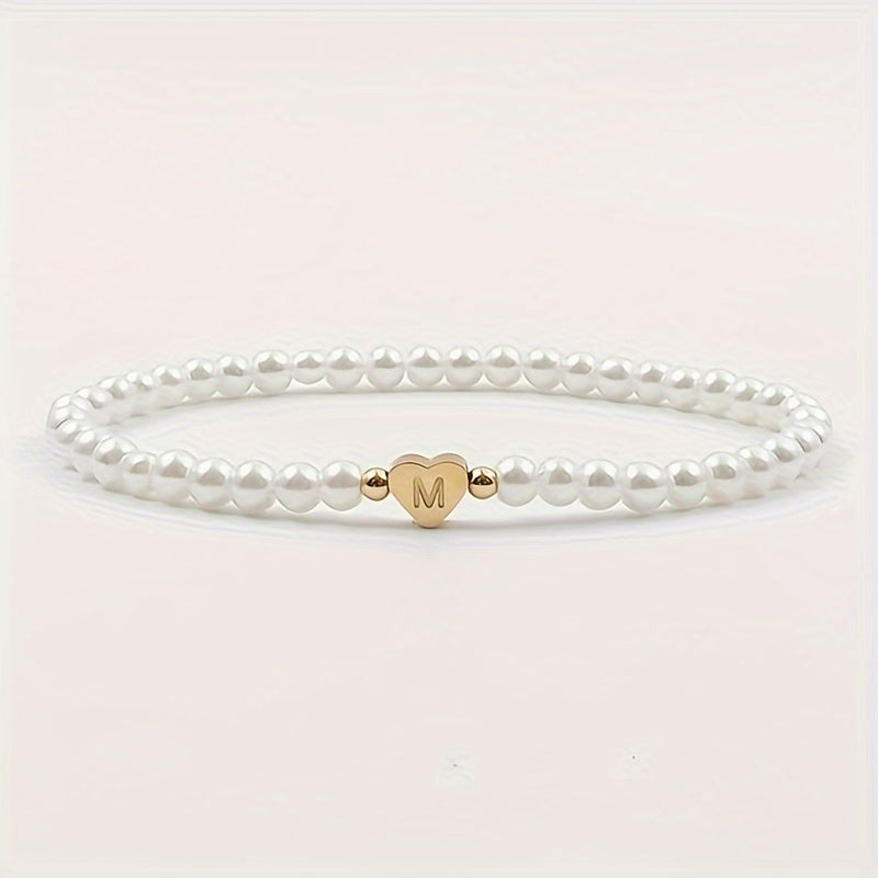 Chic A-Z Heart Initial Bracelet