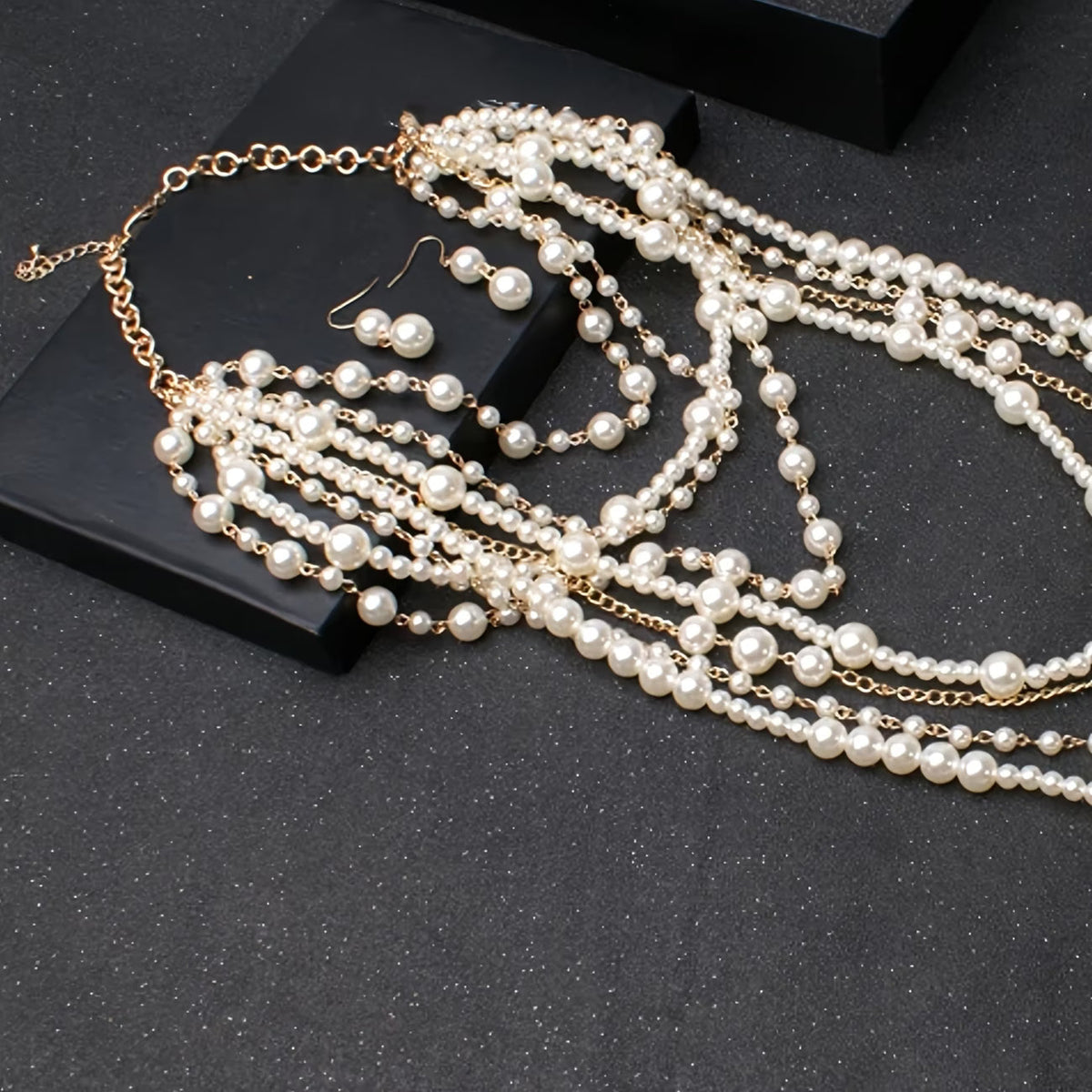 Boho Multi Layered Pearl Statement Set
