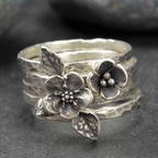 Polished Flower Silver Layer Ring