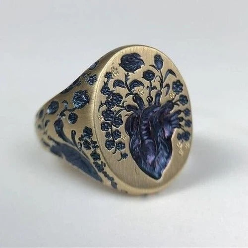 Blue Blossom Vintage Gold Ring