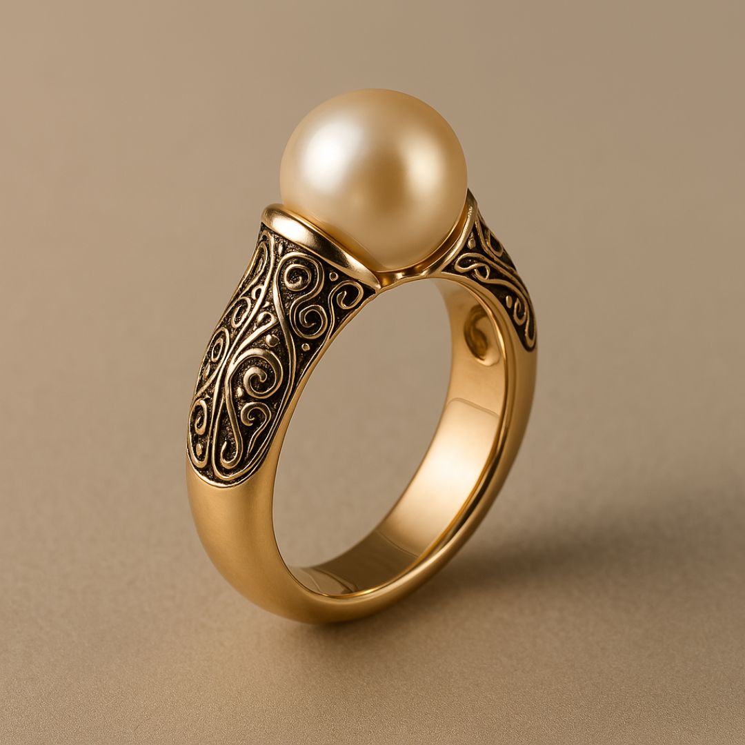 Timeless Vintage Pearl Gold Ring