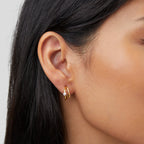 Crystal Gold Hoop Earrings