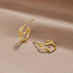 Crystal Gold Hoop Earrings
