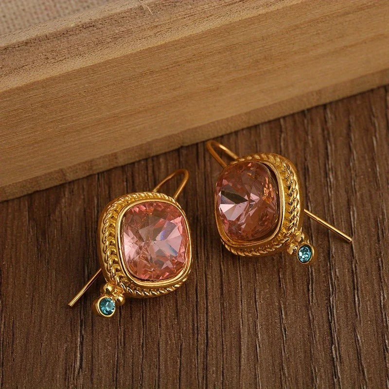 Vintage Rose Crystal Earrings