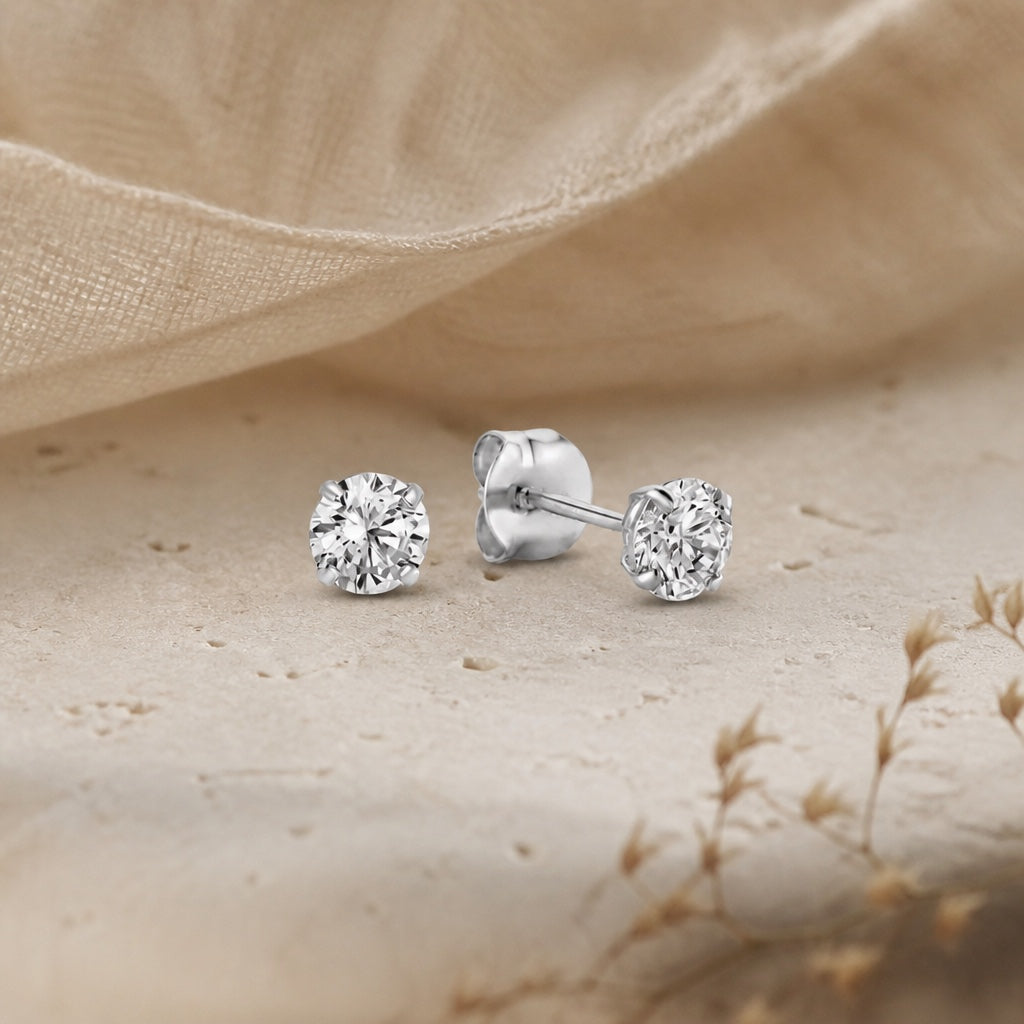 Larmes Stone Gold Stud Earrings