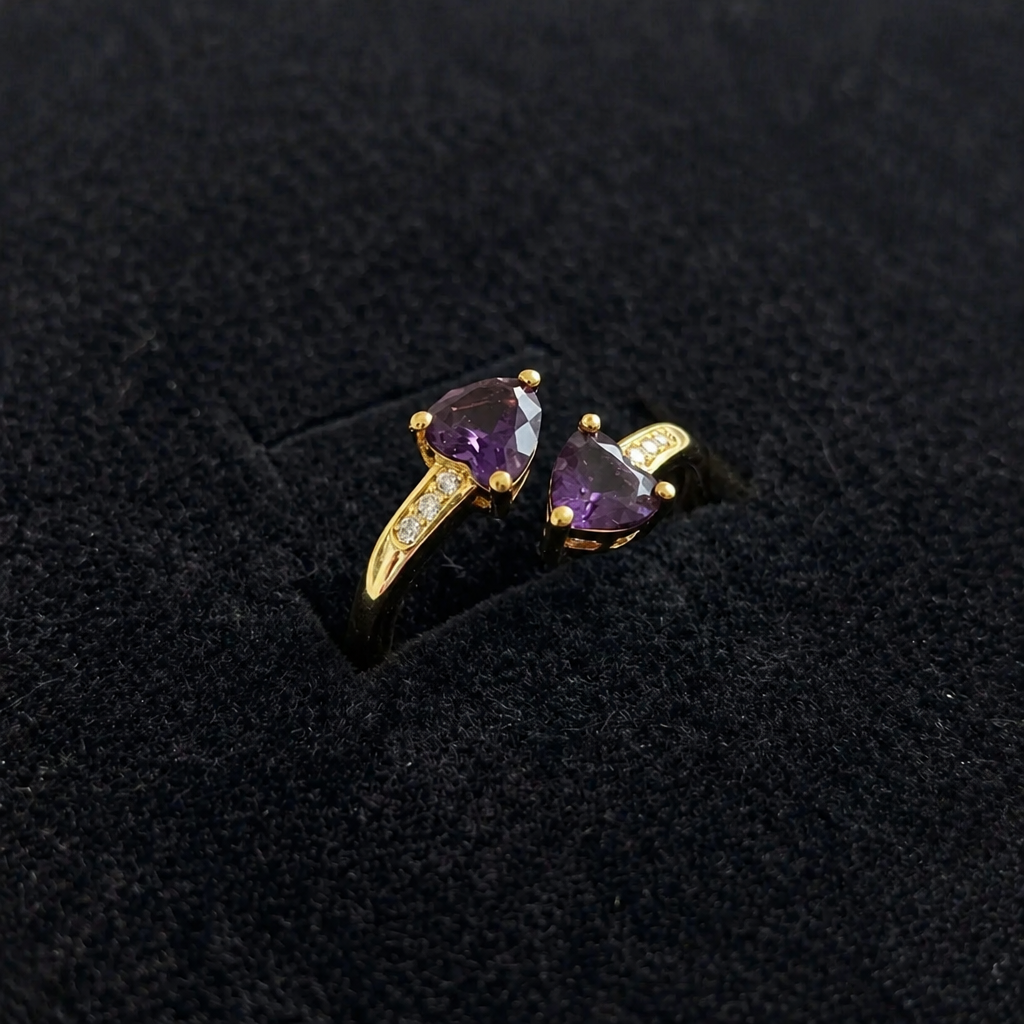 Noctira Violet Heartwrap Gold Ring