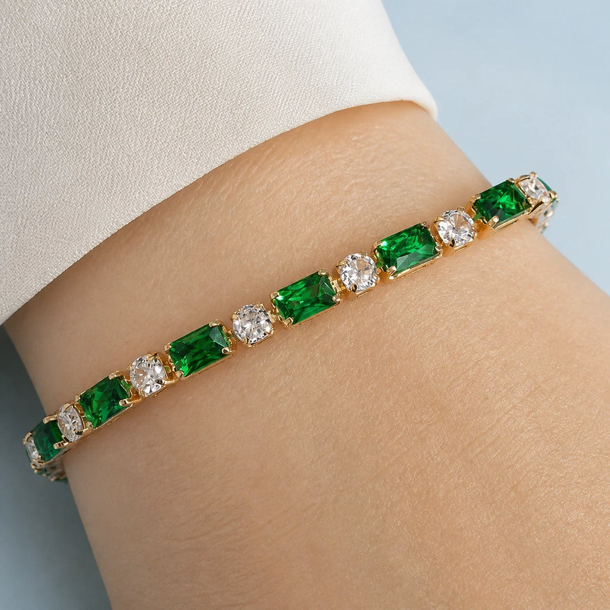 Elegant Radiance Emerald Bracelet
