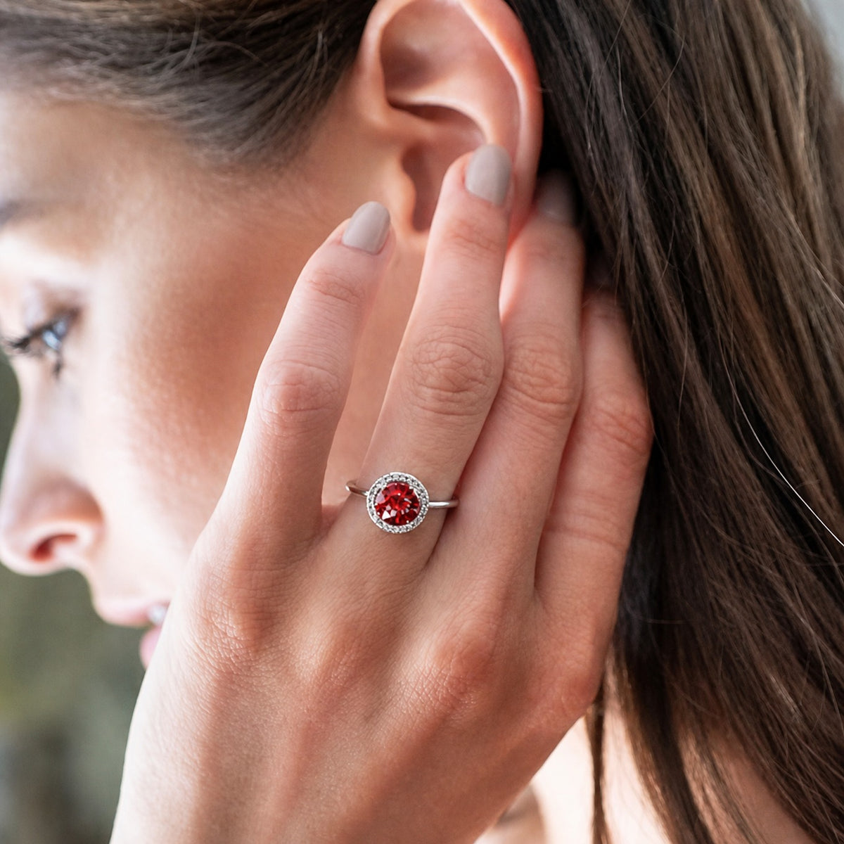 Crimson Glow Promise Ruby White Gold Ring