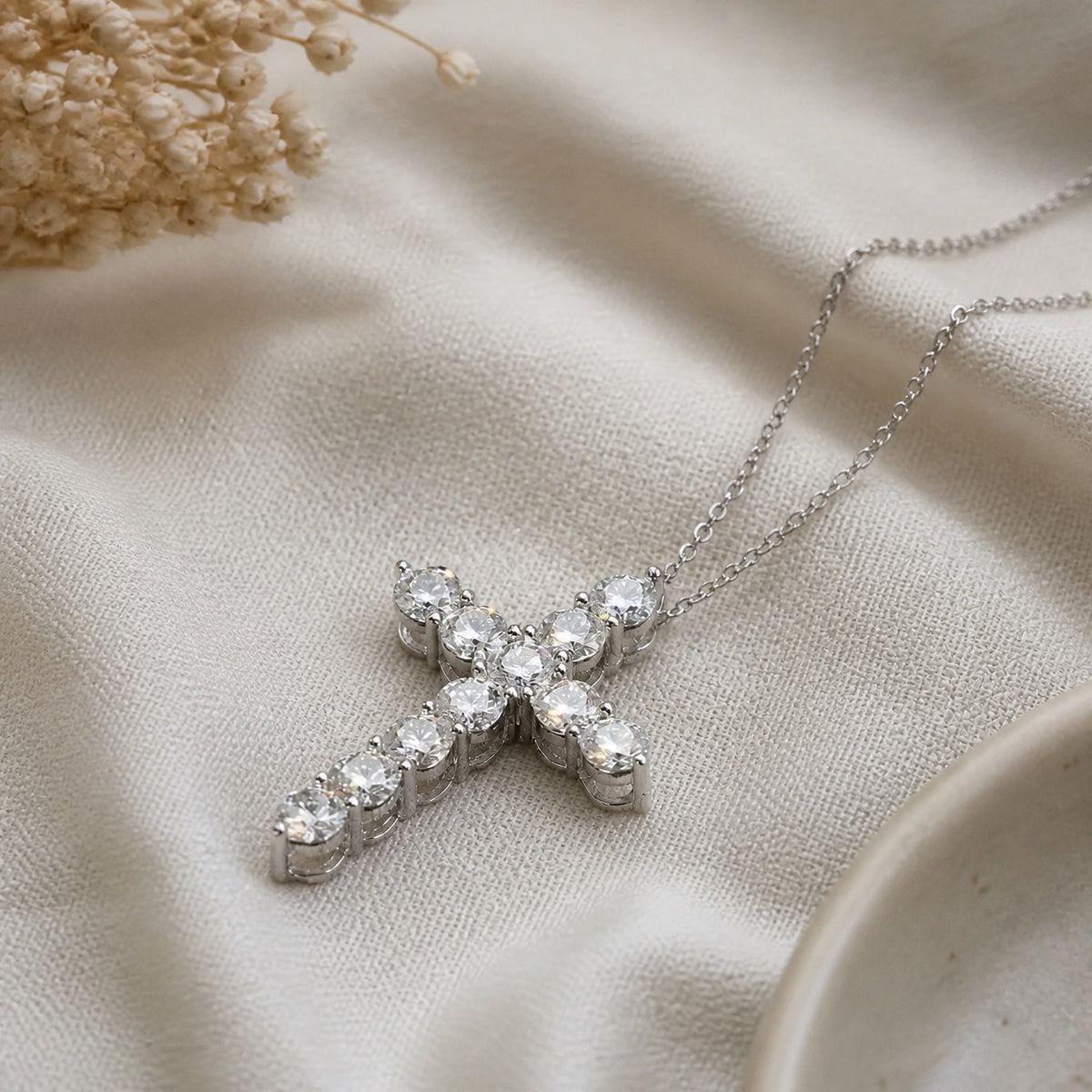 Crystal Cross Pendant Necklace