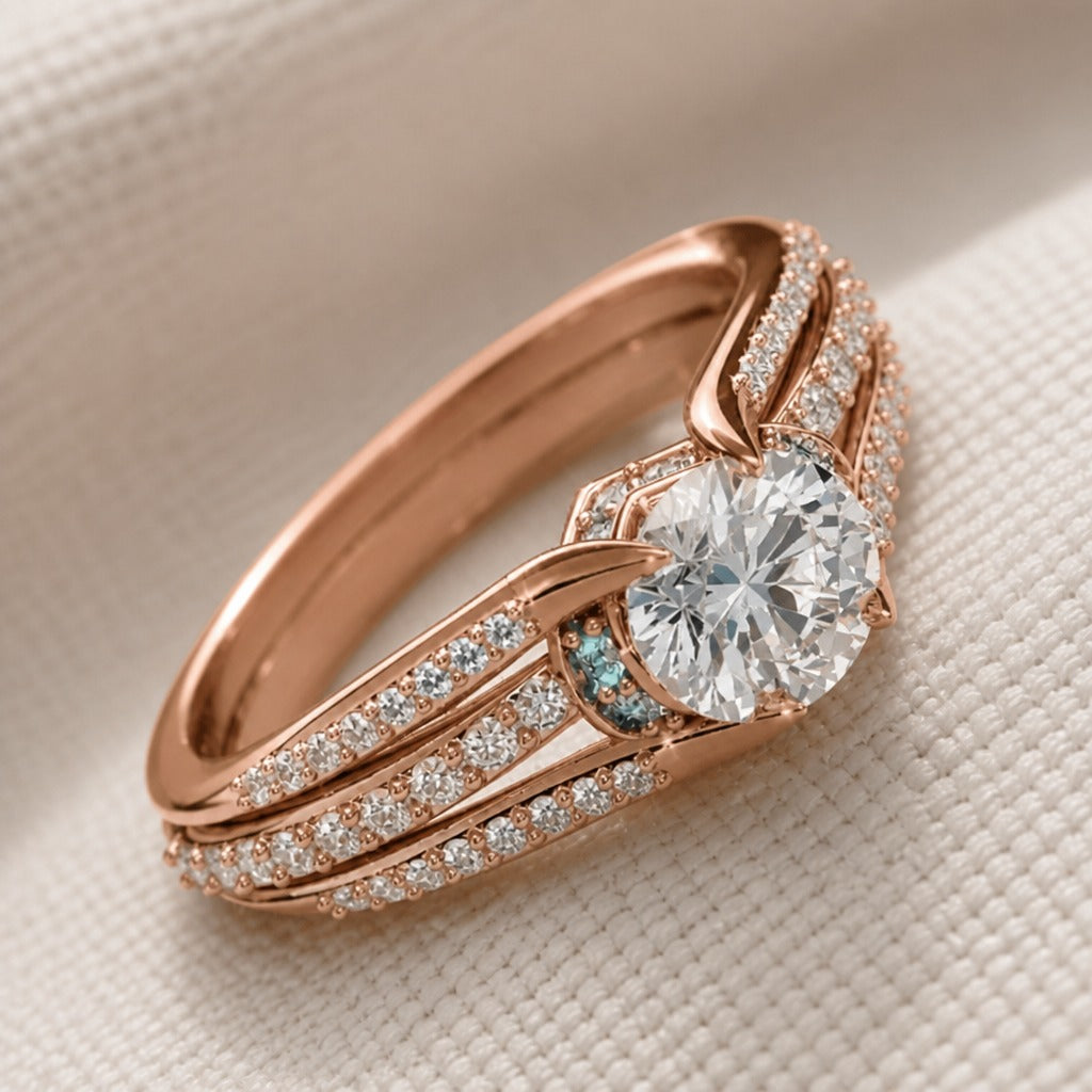 Vintage Zirconia Rose Gold Ring