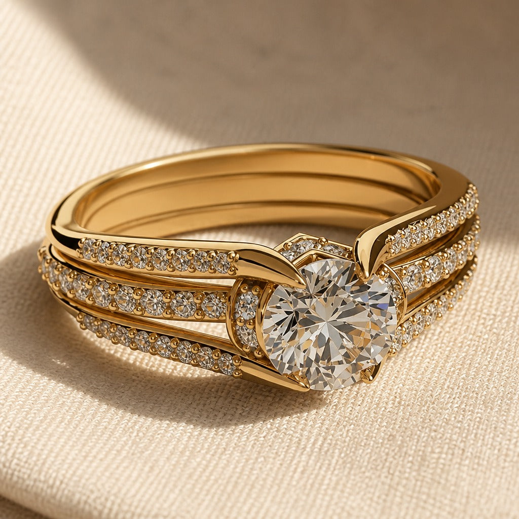 Vintage Zirconia Rose Gold Ring